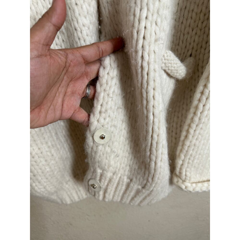 Lunya Lofty Wool Whip Stitch Cardigan Cream Womans L/XL - Picture 8 of 14
